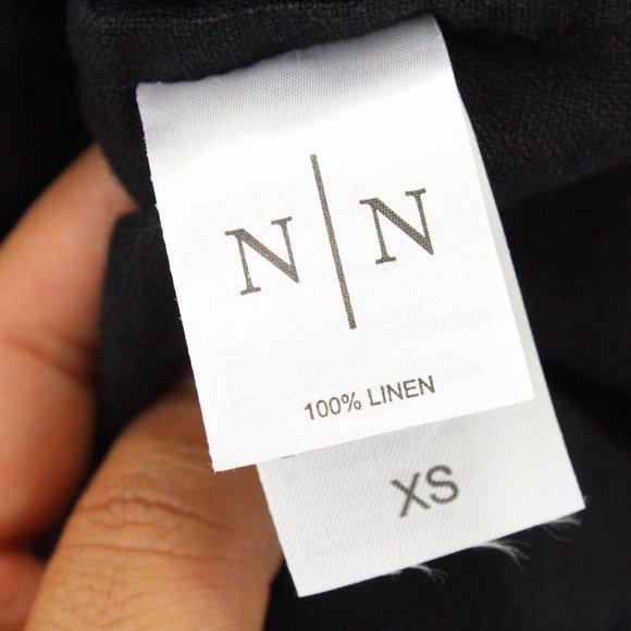Neu Nomads Linen Shirt Womens Black Button Down Oversized 3/4 Sleeve Size XS - Picture 6 of 10